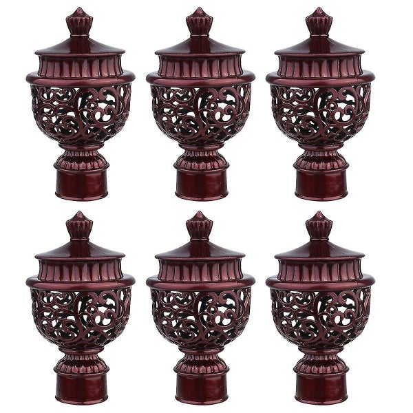 6pcs Decorative Window Curtain Rod End Window Curtain Rod Head Plug Retro Roman Carousel 1