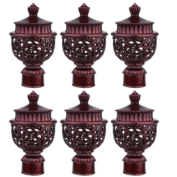 6pcs Decorative Window Curtain Rod End Window Curtain Rod Head Plug Retro Roman Carousel 2