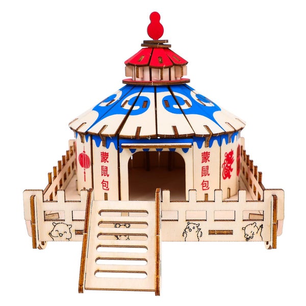 Wooden Toys Gerbil Hideout Tent Shaped Hideout Hamster Villa Hamster Hideaway Carousel 1