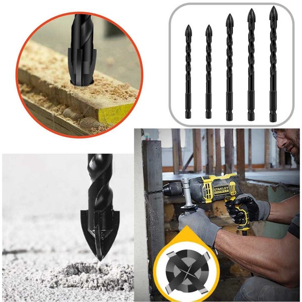 NEW new 5pcs Masonry Drill Bit Set Brick Tile Ceramic Glass*Hot SALE Carousel 1