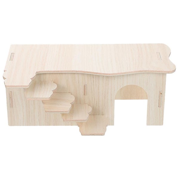 Guinea Pig Hideout House With Ramp Multi chamber Small Animal Wooden Hut Habita Carousel 2