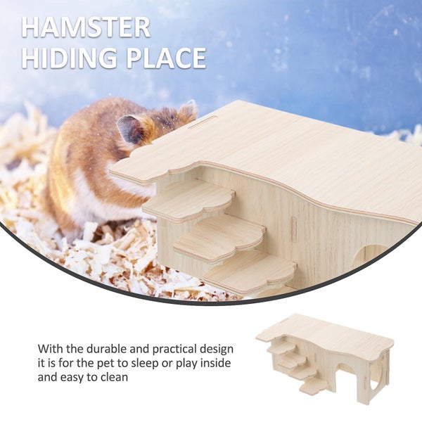 Guinea Pig Hideout House With Ramp Multi chamber Small Animal Wooden Hut Habita Carousel 3