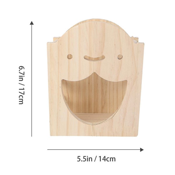 1pc Rabbit Feeding Bowl Rabbit Hay Feeder Rack Wooden Guinea Pig Feeding Rack Carousel 2