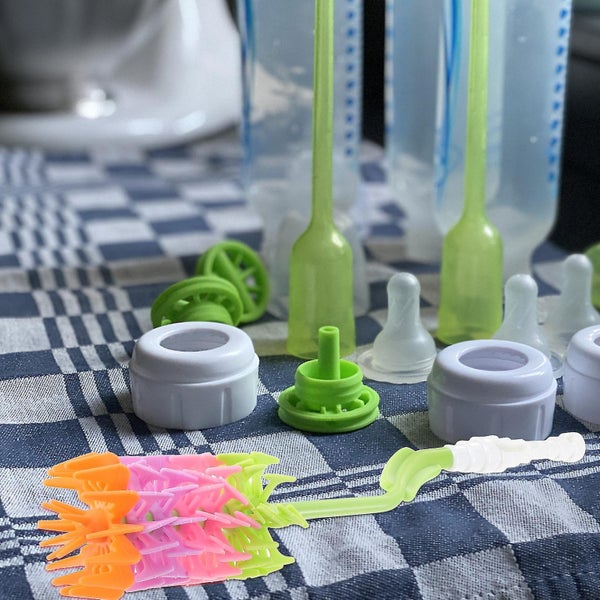 Rotating Cleaning Brush Bottle Scrubber Bottle Washing Brush Baby Bottle Brush Carousel 2