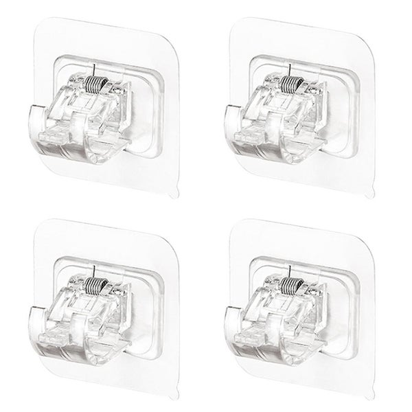 4pcs Practical Punch free Pasting Curtain Rod Clips Home Curtain Rod Holders Carousel 1