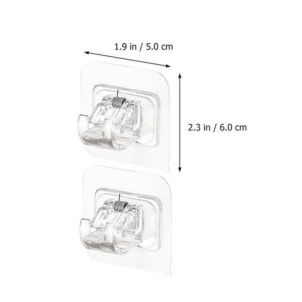 4pcs Practical Punch free Pasting Curtain Rod Clips Home Curtain Rod Holders Carousel 2