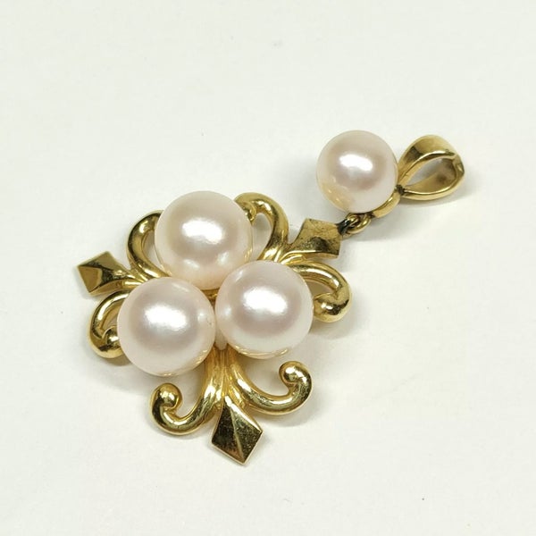100% Genuine MIKIMOTO Pendant Head Pearl 14ct Solid Yellow Gold Carousel 2