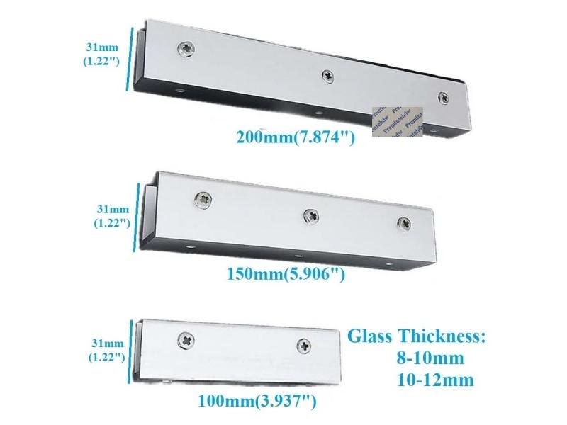 4Pcs Long Aluminum U Shaped Wall Floating Glass Shelf Clip Carousel 1
