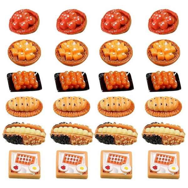 24pcs Miniature Bread Doll Food Model Simulation Food Model Play Food Decor Carousel 1
