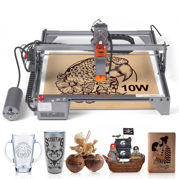 New Laser Engraver 10W Engraving Cutter Machine High Accuracy Eye Protection Carousel 1