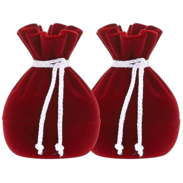 2pcs Velvet Jewelry Boxes Delicate Earrings Organizer Case Jewelry Storage Box Carousel 2