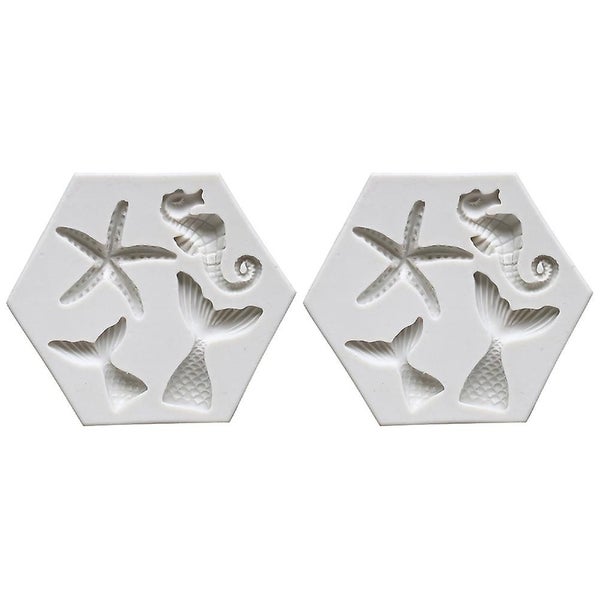 2pcs Diy Sea Crystal Molds Nonstick Silicone Candy Chocolates Moulds Carousel 1