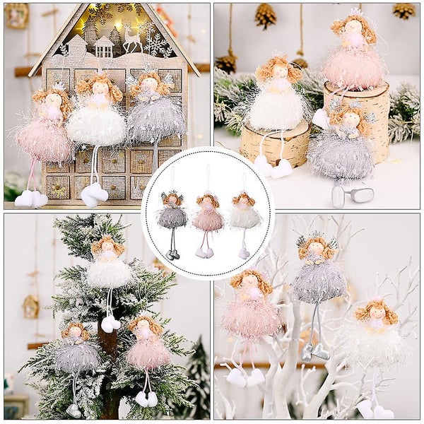 3 Pcs Nativity Decor Xmas Tree Doll Ornament Figurine Doll Hanging Gift Tag Han Carousel 2