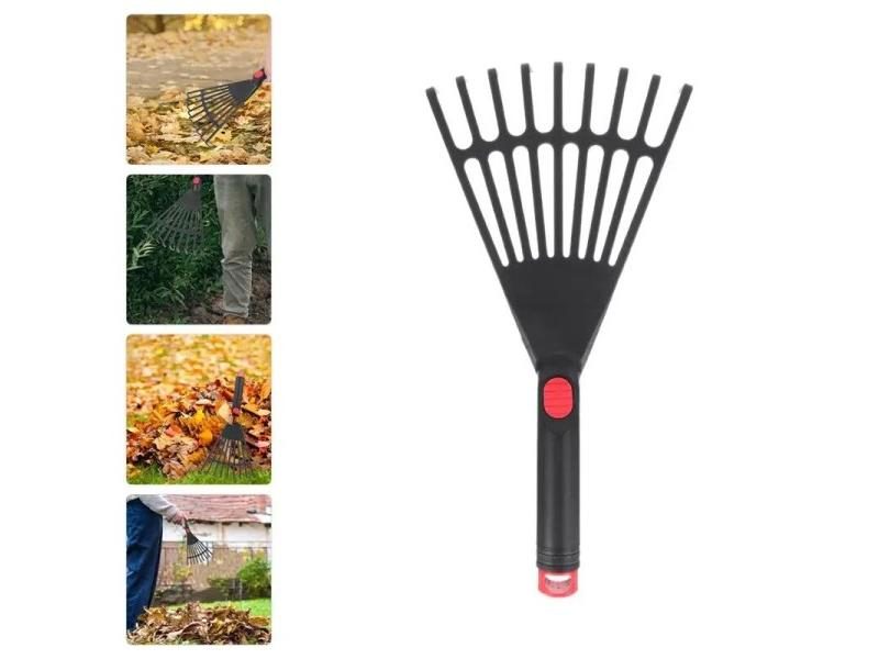 Leaf Plastic Rake Gardening Rake Tool Garden Rake With Handle Withered Leaf Carousel 1