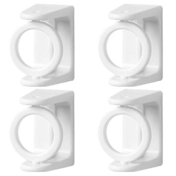 4pcs Rotatable Curtain Rod Brackets Telescopic Rod Hooks Adhesive Rod Holders Carousel 1