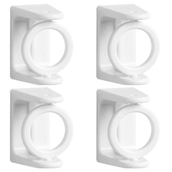 4pcs Rotatable Curtain Rod Brackets Telescopic Rod Hooks Adhesive Rod Holders Carousel 3