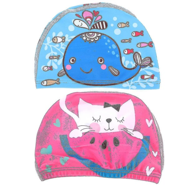 2pcs Cartoon Chic Safe Ear Protection Swim Caps Kids Swim Hats Swimming Caps Fo Carousel 3