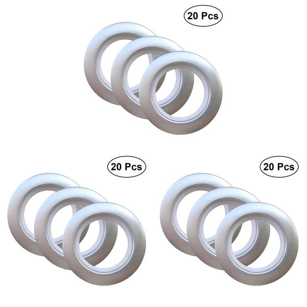 60 Pcs Low Noise Eyelet Ring For Curtain Tape Buckle Blinds Drapery Rod silve Carousel 1