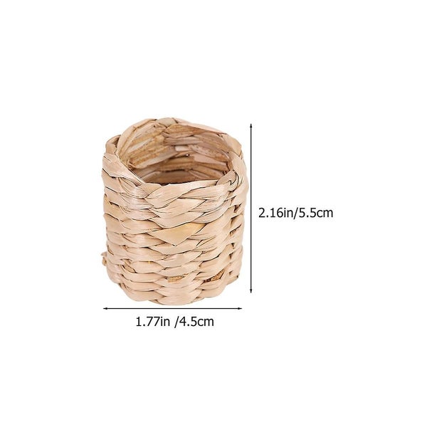 12pcs Woven Napkin Rings Decorative Napkin Buckles Pastoral Style Napkin Rings Carousel 2
