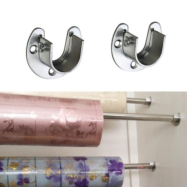 4pc 32mm Clothes Rail Closet Clothes Rail Curtain Rod Shower Curtain Rod Round Carousel 2