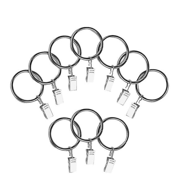20pcs Vintage Rustproof Drapery Ring With Hook Curtain Clip Ring silver Carousel 1
