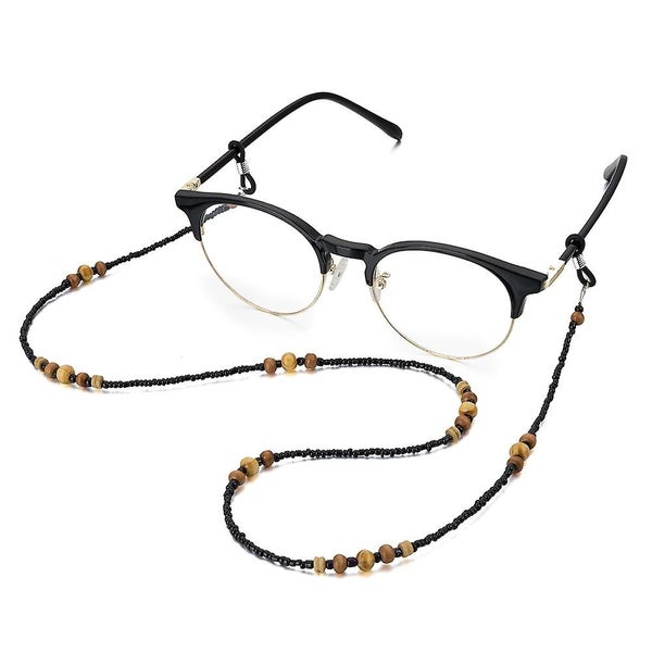 2 Pcs Circle Sunglasses Decorative Eye Glasses Cord Wood Bead Eyeglass String R Carousel 2