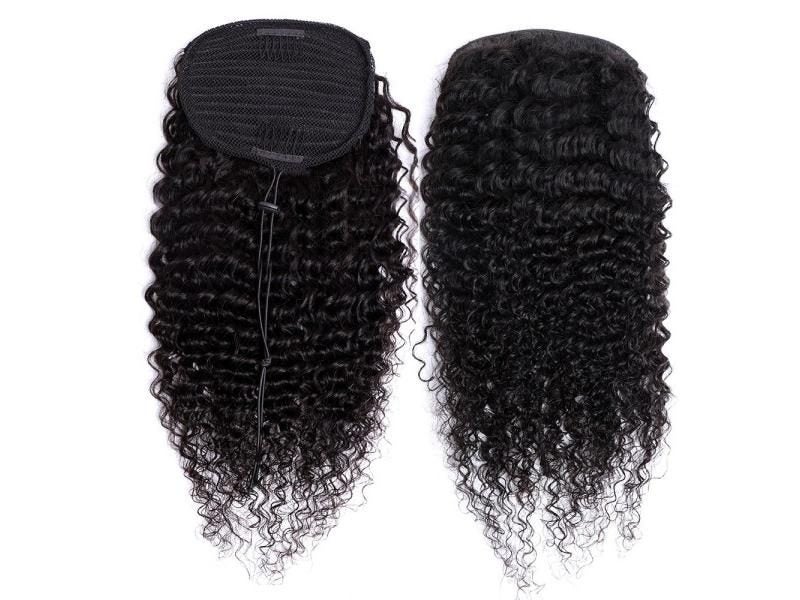 Deep Wave 100g 8-28inches Ponytail Hair Extensions Natural Black #1B 100 Carousel 1