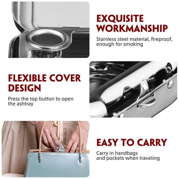 Outing Ash Container Stainless Steel Ashtray Metal Ashtray Cigarette Ash Tray Carousel 2