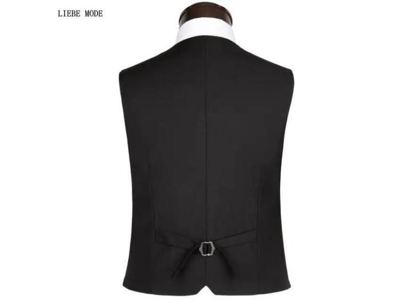 Mens Black Gray Slim Fit Wedding Suit Vests Formal Tuxedo Waistcoats Carousel 1