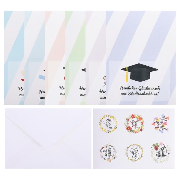 1 Set German Version Graduation Greeting Cards Paper Graduation Season Cards Pr Carousel 1