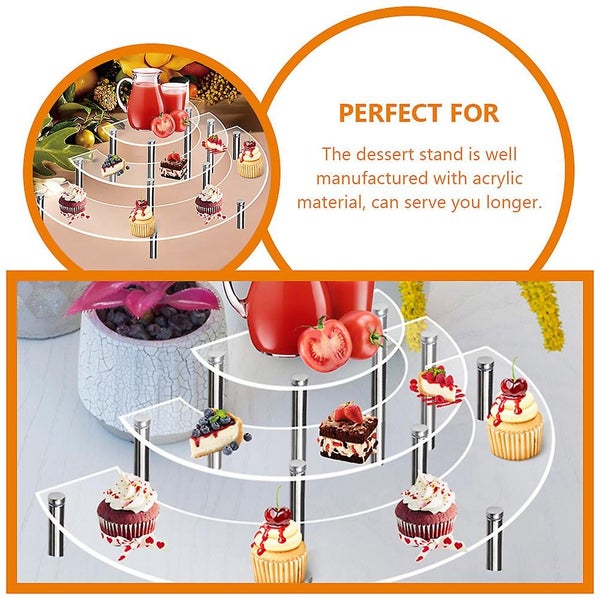1 Set Of Party Cake Holder Desktop Cake Display Tray Stackable Cake Stand Desse Carousel 2