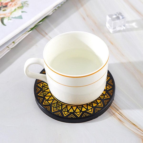 2 Pcs Resin Molds Drink Coasters Cup Mats Making Round Coaster Coaster Craft Carousel 2