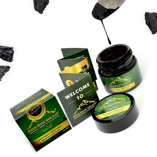 Shilajit Pure Himalayan Gold Graded, Authentic Sundried Shilajit Resin - 15g JAR Carousel 1