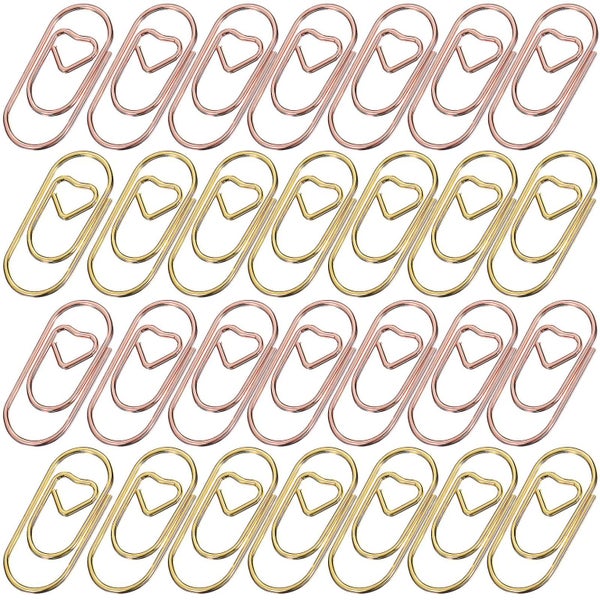 400 Pcs Heart Paper Clips Love Heart Shaped Decorative Document Clips Bookmark Carousel 1