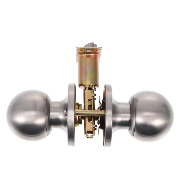 1pc Silver Stainless Steel Premium Modern Entry Door Knob Lock Entry Door Lock Carousel 1