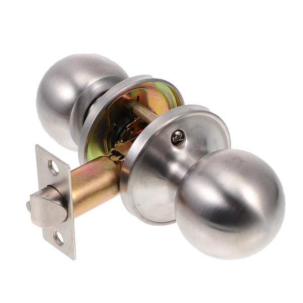 1pc Silver Stainless Steel Premium Modern Entry Door Knob Lock Entry Door Lock Carousel 3
