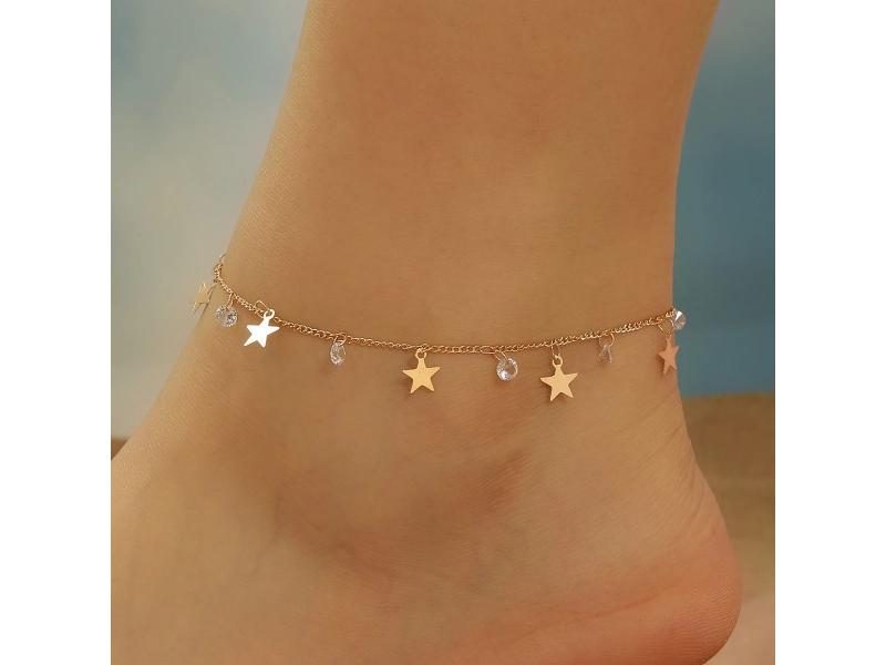 Bohemia Women's Little Star Tassel Anklet Barefoot Jewelry Carousel 1