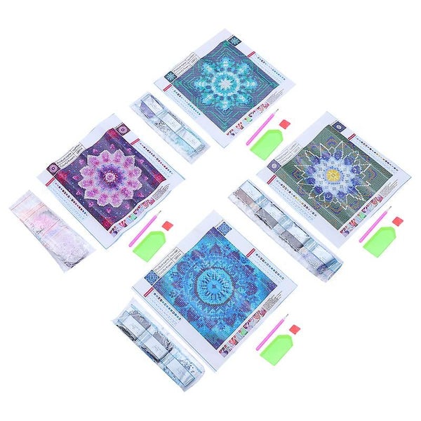 4 Sets Mandala Shape Chic Portable Diamond Embroidery Pictures Diamond Embroide Carousel 2