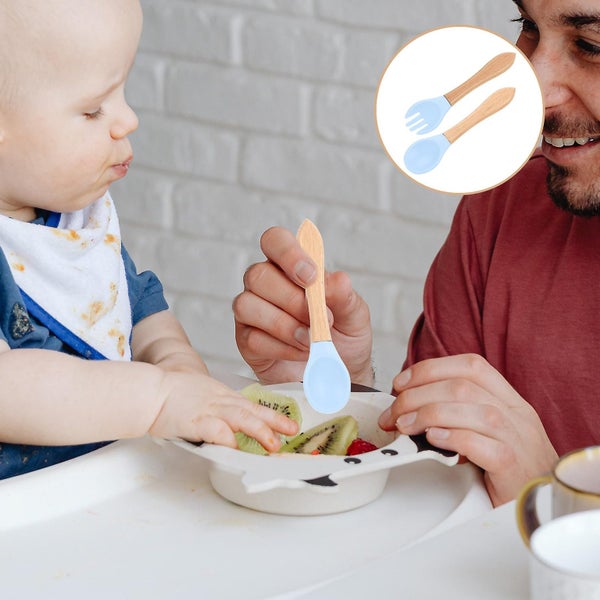 1 Set Of Infant Spoon Food Spoon Fork Children Feeding Spoon For Home Carousel 2