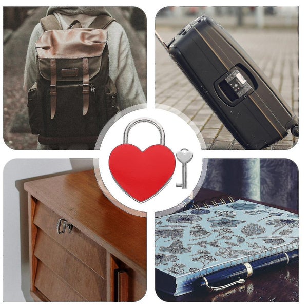 Small Padlock With Key Romantic Couples Wishing Lock Jewelry Box Suitcase Lock Carousel 2