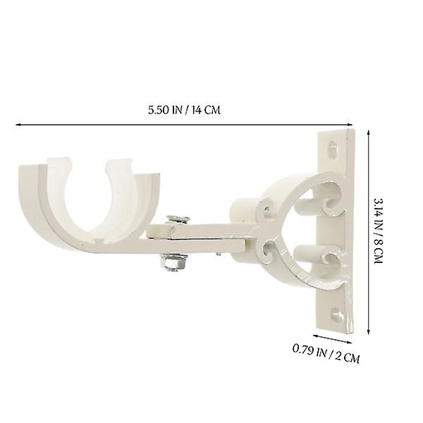 2pcs Curtain Bracket Adjustable Curtain Rod Holder Replacement Wall Rod Hook Carousel 4