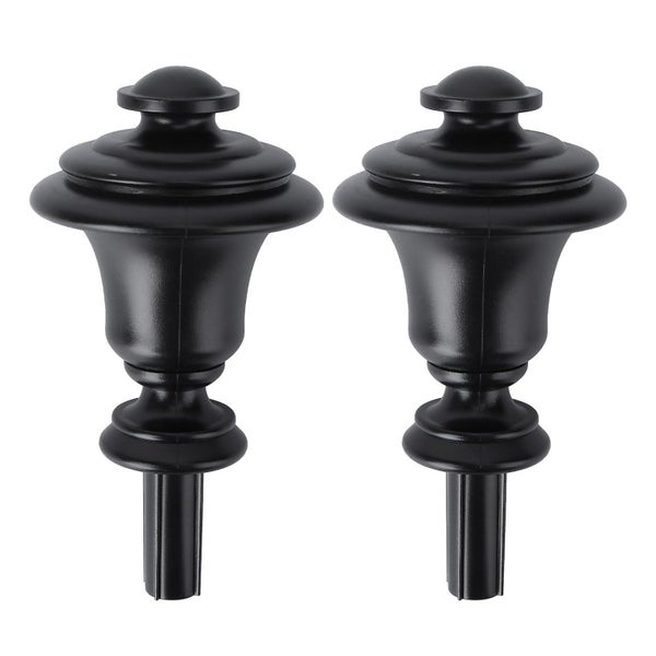 2pcs Curtain Accessories Curtain Rod Roman Rod Decorative Head 3/4 Inches Black Carousel 1
