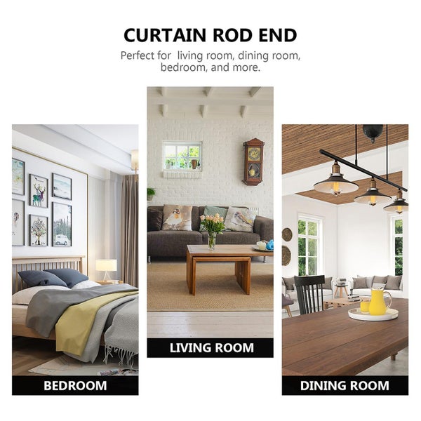 2pcs Decorative Curtain Rod End Curtain Bar Head Plug Window Curtain Rod Finals Carousel 3