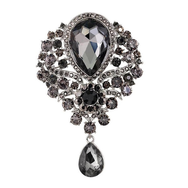 Rhinestone Brooch Pin Sparkly Coat Collar Lapel Brooch Clip Women Jewelry Gift Carousel 1