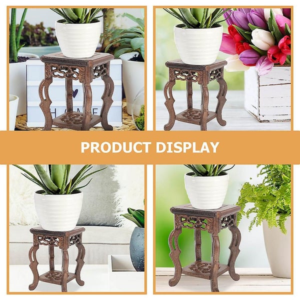 Wooden Stool Display Stand Modern Plant Stand Flower Pot Holder Potted Rack Flo Carousel 2