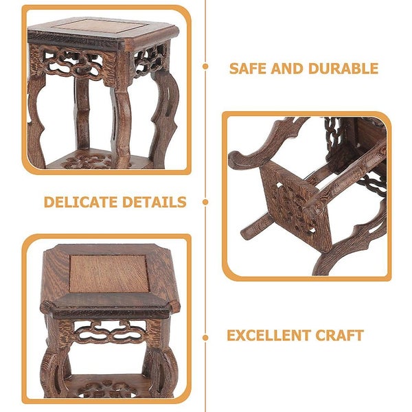 Wooden Stool Display Stand Modern Plant Stand Flower Pot Holder Potted Rack Flo Carousel 5