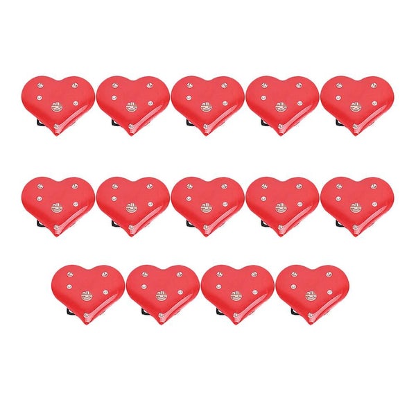 14pcs Red Heart Shape Brooch Luminous Breastpin Flashing Lapel Glowing Brooch V Carousel 1