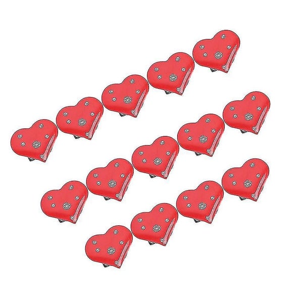 14pcs Red Heart Shape Brooch Luminous Breastpin Flashing Lapel Glowing Brooch V Carousel 4