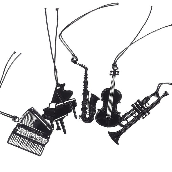 5pcs Fashionable Musical Instruments Page Marker Metal Bookmark Gift Bookmark Carousel 2