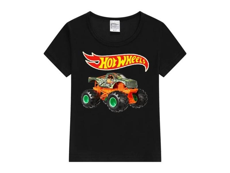 Monster Racing Truck Print Boys Creative T-shirt Casual Lightweight Comfy Short Carousel 1